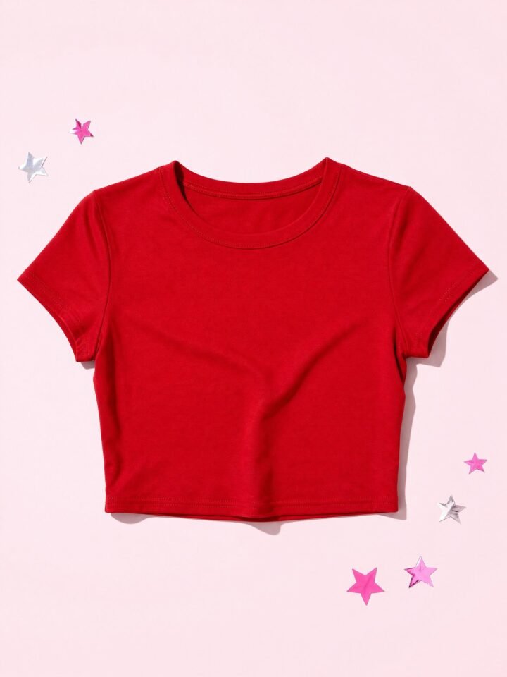 Cherry Red Shrunken Tee in Cherry Red