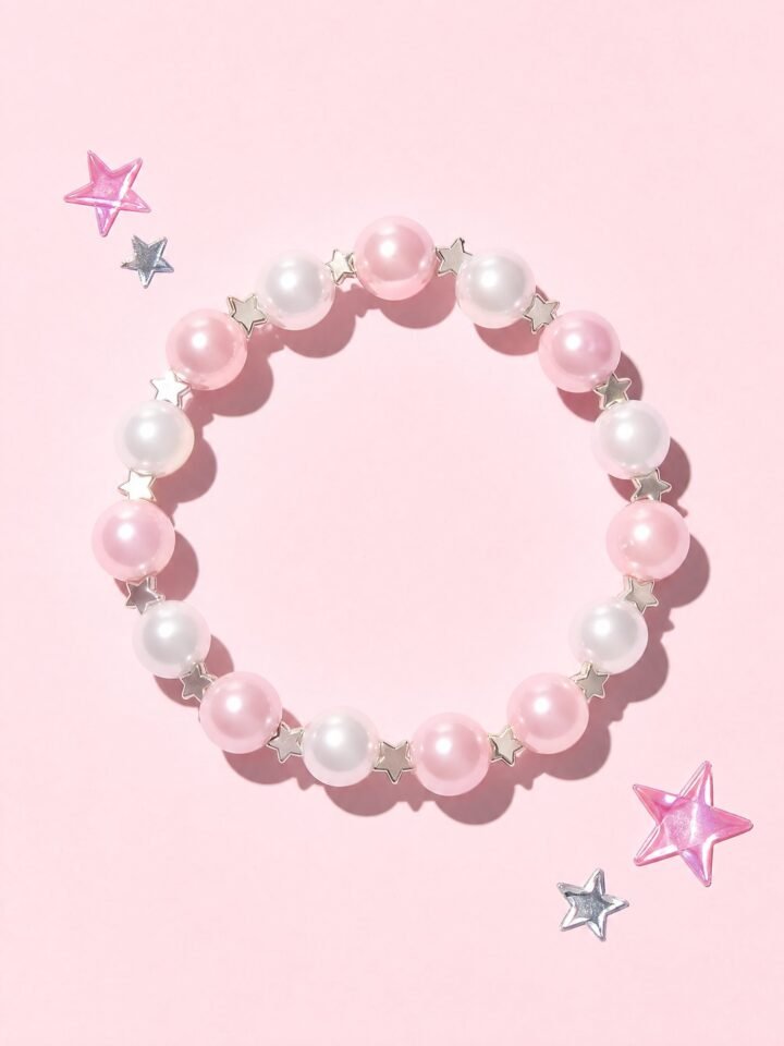 Pastel Pearl-Look Bead Bracelet in Pastel Mix
