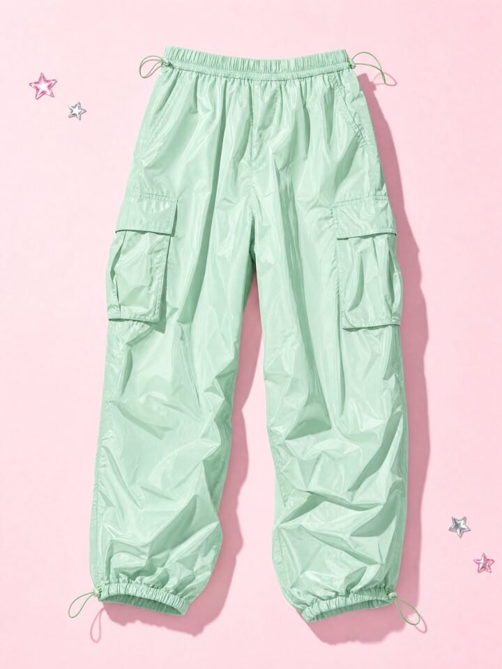 Mint Parachute Trousers in Mint