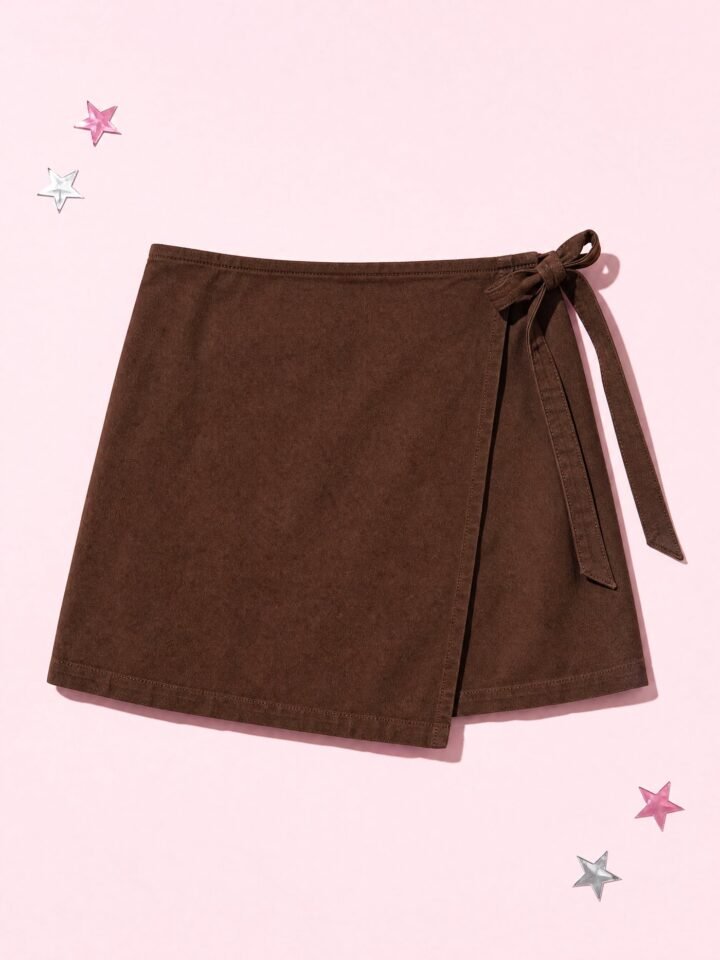 Wrap Tie Twill Mini in Chocolate