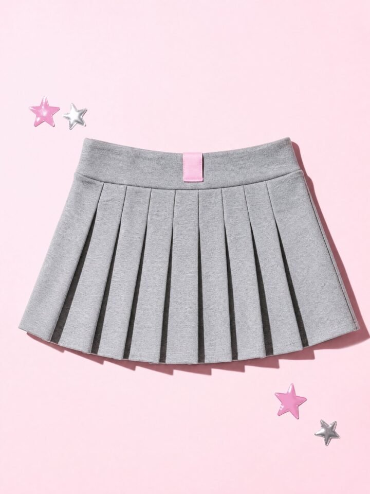 Grey Marl Pleat Mini in Grey Marl